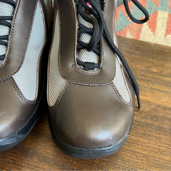 Prada Vernice Brown Leather And Mesh High Top Sneakers US9 - Picture 5 of 17